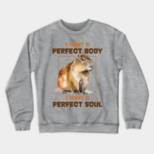 funny-capybara, I Want A Perfect Body Vintage Crewneck Sweatshirt